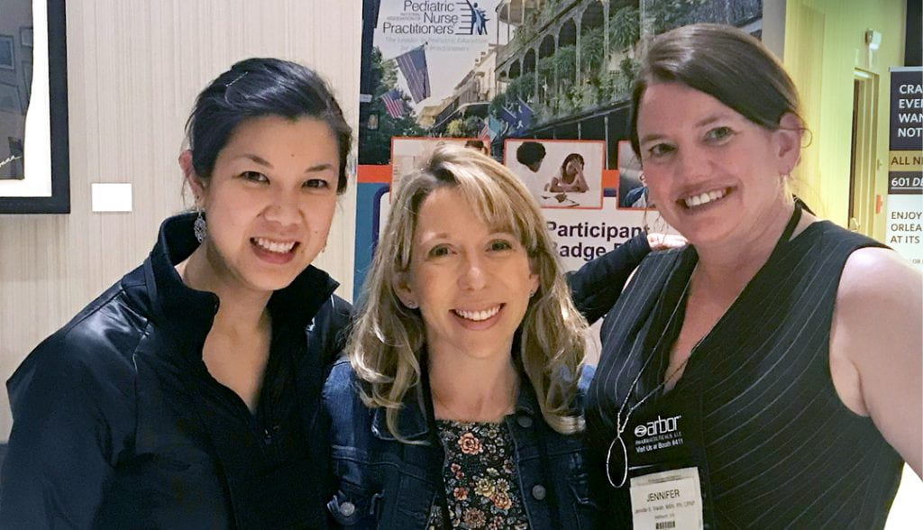 GW Nursing pediatric clinical education instructors Kristen Stevens, Betsy Choma, Jennifer Walsh